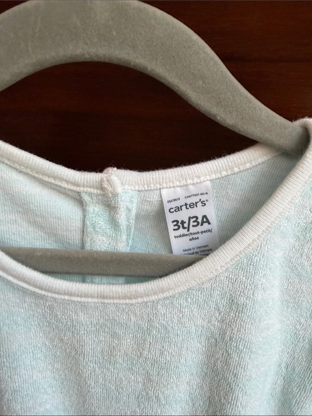 Carter's Pale Blue Swim Romper Cover up 3T